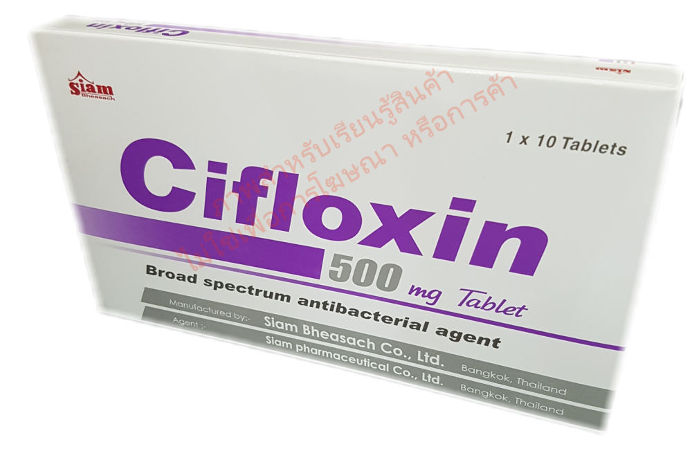 Cifloxin สยาม Ciproflox 500 Mg แผงเดี่ยว 1 10′s Siam L43